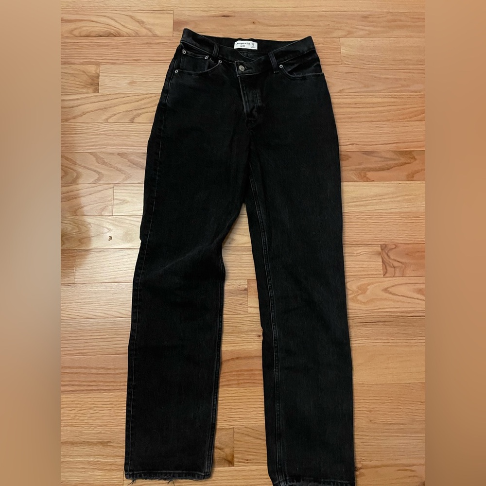 Abercrombie & Fitch cross cross waist dad jeans